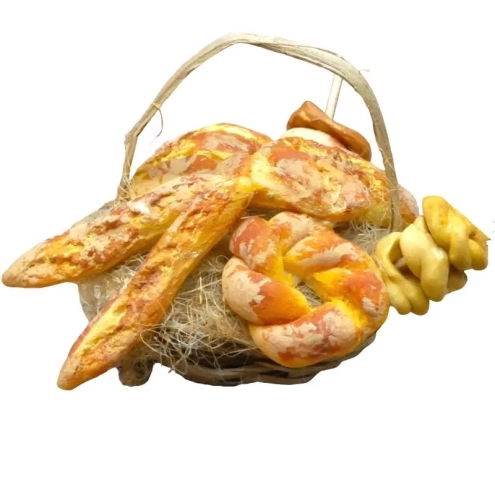 Cestino con pane in cera per pastori da 20 a 30 cm