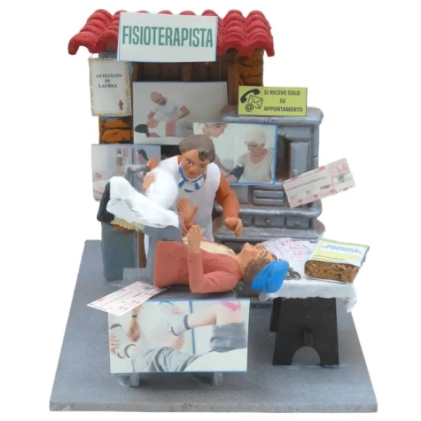 Fisioterapista uomo in movimento 10 cm