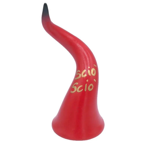 Corno in ceramica sciò sciò da tavolo rosso 15 o 20 cm