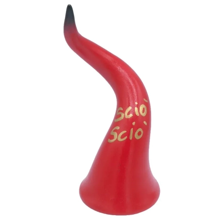Corno in ceramica sciò sciò da tavolo rosso 15 o 20 cm
