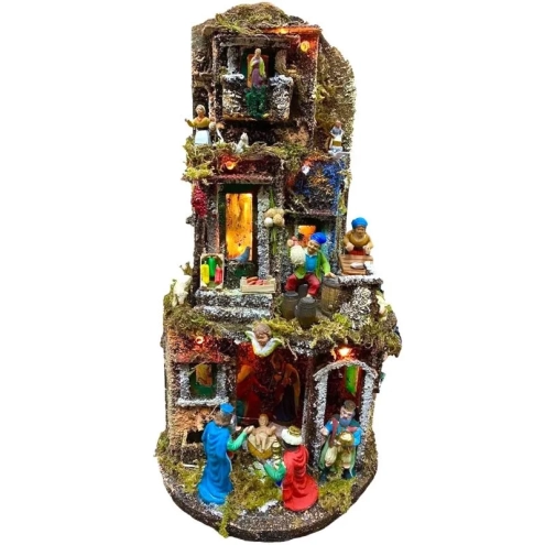 Presepe completo di luci e pastori 50 cm