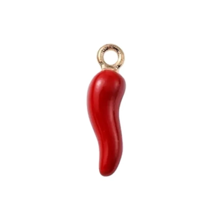 Gioiello Ciondolo corno in metallo 2 cm con scatola regalo