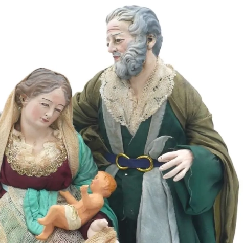 Natività con occhi in vetro e vestiti San Leucio 25 o 35 cm 2