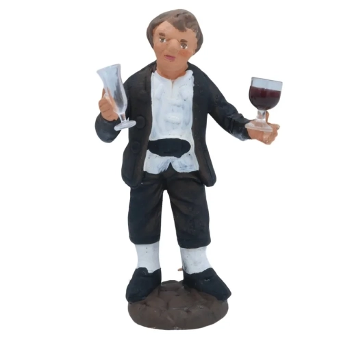 Sommelier con calice di vino in terracotta 10 cm
