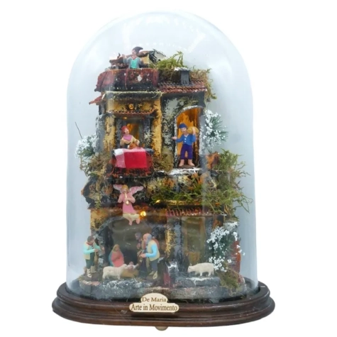 Campana ovale da 27x20 cm con pastori da 4 cm stile 700