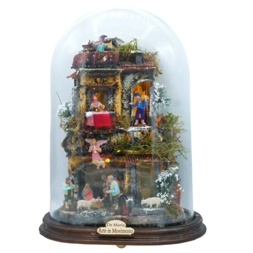 Campana ovale da 27x20 cm con pastori da 4 cm stile 700