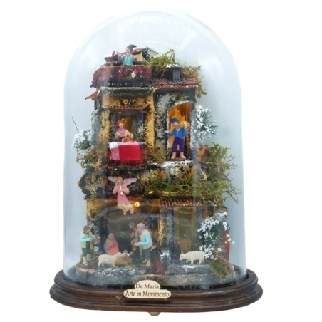 Campana ovale da 27x20 cm con pastori da 4 cm stile 700