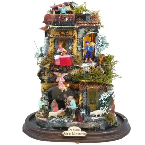 Campana ovale da 27x20 cm con pastori da 4 cm stile 700