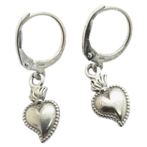 Coppia di orecchini con cuore sacro 1 cm