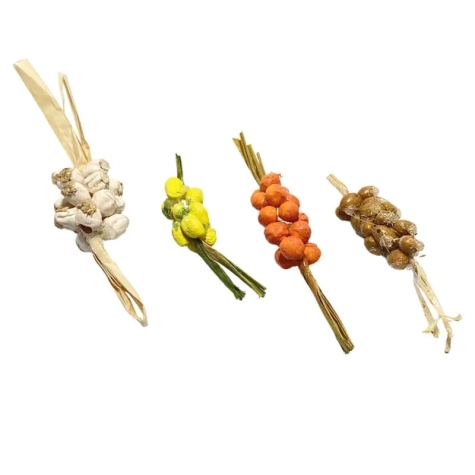 Set da 4 grappoli di frutta e verdure per pastori da 7 e 10 cm