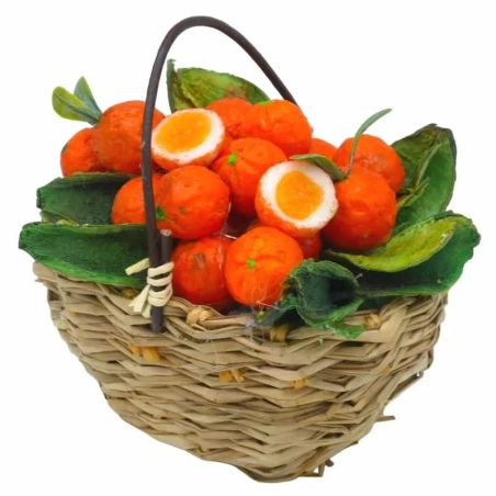 Cesto con arance in cera per pastori da 20 a 25 cm