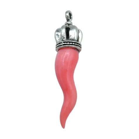 Gioiello Ciondolo con corno in corallo 4 cm