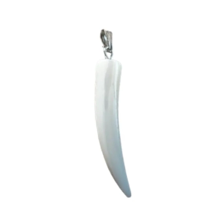 Gioiello Ciondolo con corno bianco  in corallo 4 cm in scatola regalo