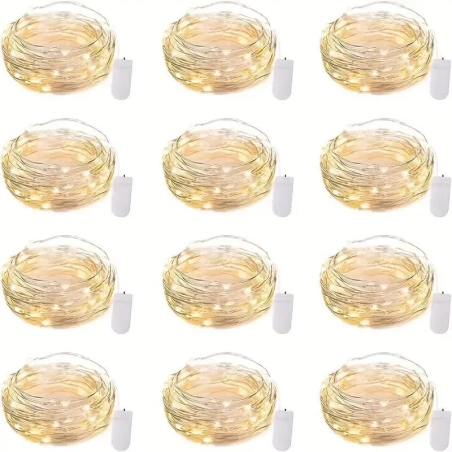 stringa da 20 fibre ottiche Led bianco caldo impermeabile