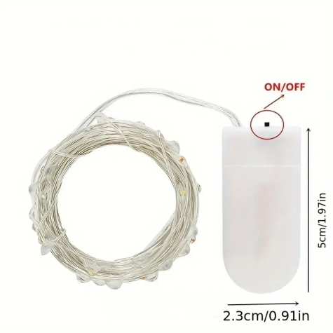 stringa da 20 fibre ottiche Led bianco caldo impermeabile 2