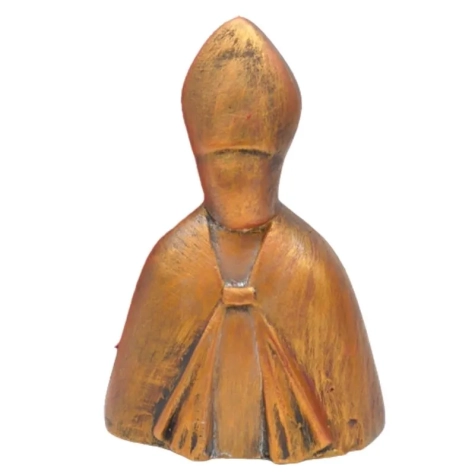 Busto San Gennaro oro antico in ceramica 12 cm