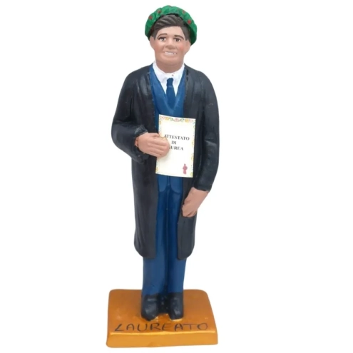 Statuetta Laureato o Laureata in terracotta 15-17 cm