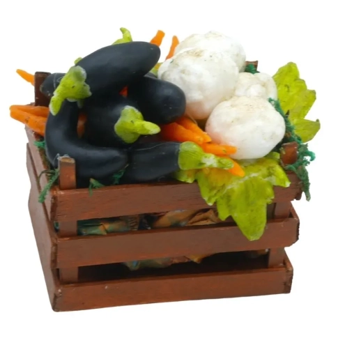 Cassetta con misto di verdure in cera per pastori da 25 a 35 cm