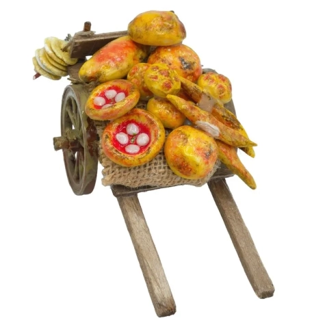 Tavolo con pane e pizza in cera per pastori da 7 a 12 cm 2