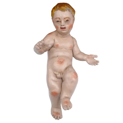 Gesù Bambino napoletano occhi in vetro per pastori da 35 a 45 cm