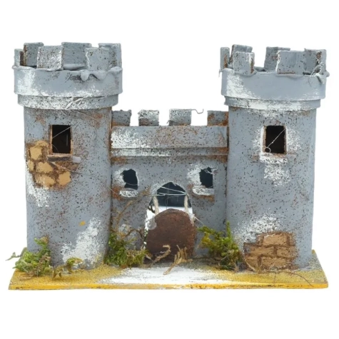 Castello in sughero per presepe 12-13 cm