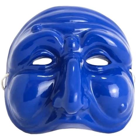 Maschera di Pulcinella blu 15 cm