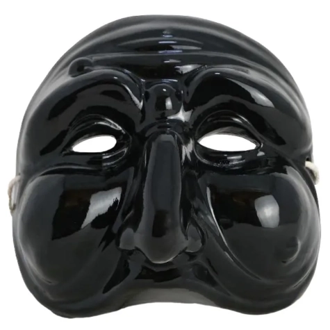 Maschera di Pulcinella nero 15 cm
