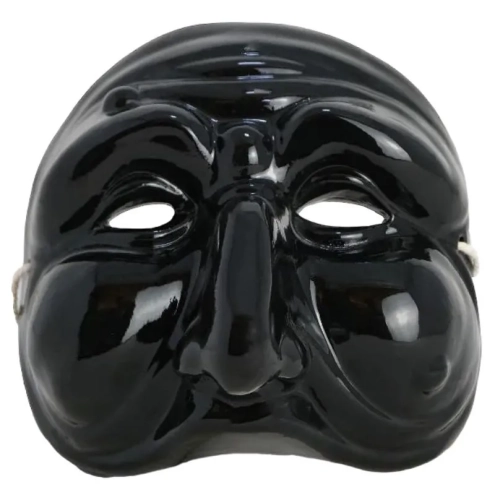 Maschera di Pulcinella nero 15 cm