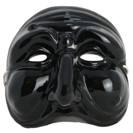 Maschera di Pulcinella nero 15 cm