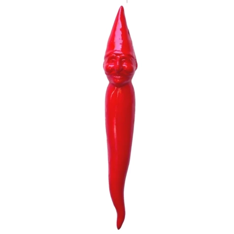 Pulcicorno rosso in ceramica da appendere 40 cm