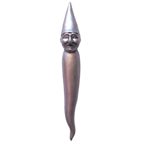 Pulcicorno argento vintage in ceramica da appendere 40 cm