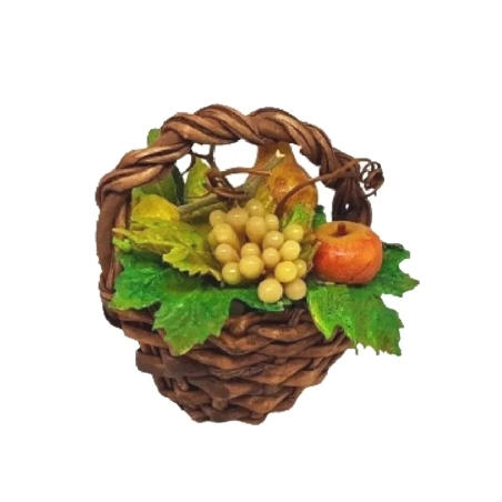 Cesto con frutta in cera per pastori da 18 a 25 cm