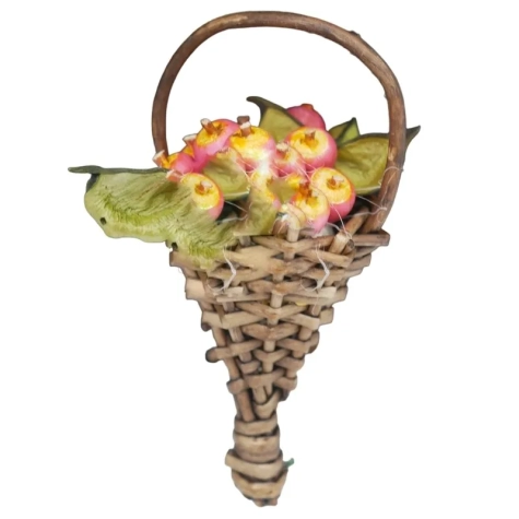Cesto conico con frutta in cera per pastori da 25 a 40 cm