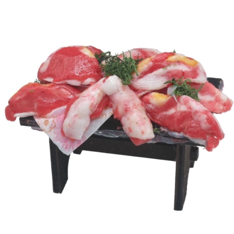 Tavolo in cera con carne macellaio per presepe  | DeMaria presepi
