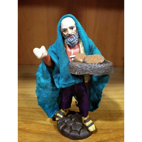venditore cibo pastore vestito in stoffa 10 cm | Pastori Napoletani