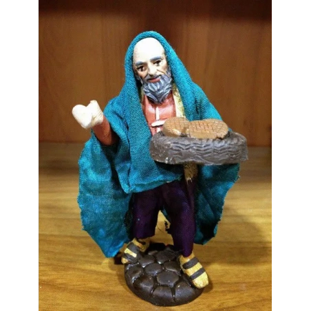 venditore cibo pastore vestito in stoffa 10 cm | Pastori Napoletani