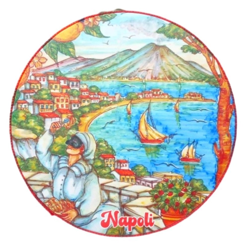 Tamburelli artigianale con stampa di Napoli  13 cm | Tamburelli napoletani