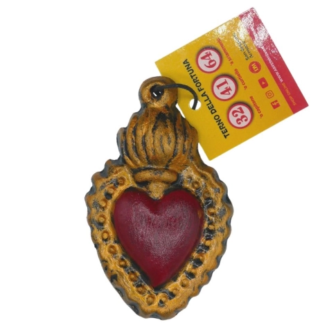 Cuore Sacro in ceramica 6 cm | amuleti simboli napoletani