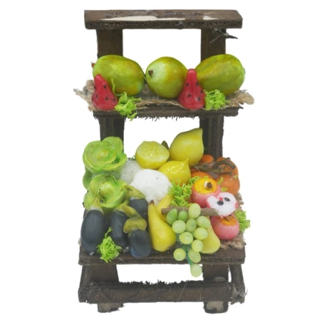 Banchetto con frutta in cera per pastori da 7 a 10 cm