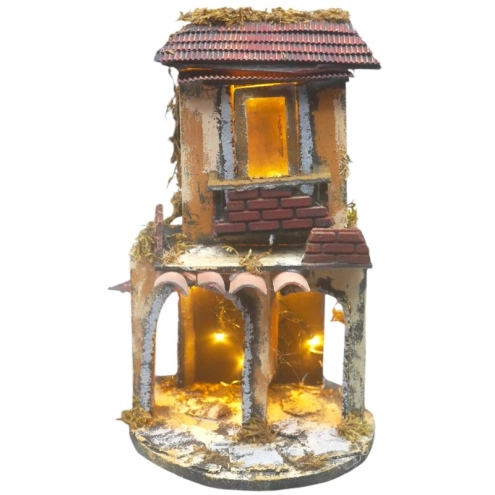 Presepe completo di luci 30 cm