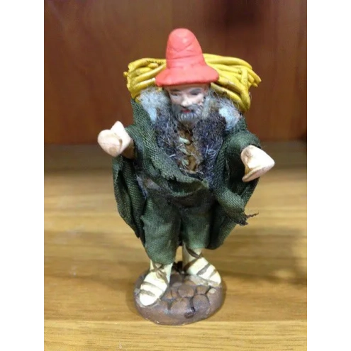 Pastore presepe Boscaiolo vestito in stoffa | Pastori napoletani