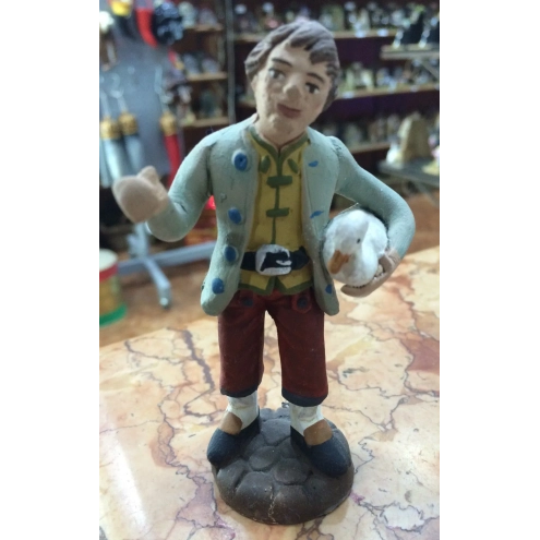 Uomo con oca pastore terracotta 10 cm | Pastore per presepe | Vendita online