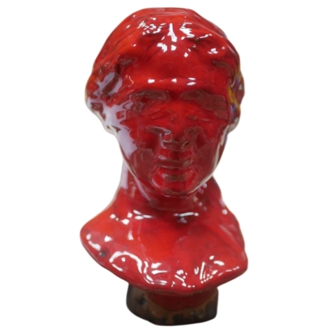 Dea Bendata busto rosso in ceramica 16 cm