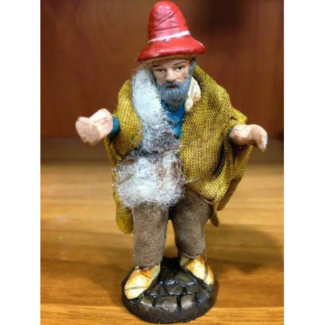 Uomo statuina del presepe vestito in stoffa | Pastori napoletani
