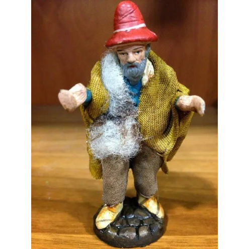 Uomo statuina del presepe vestito in stoffa | Pastori napoletani