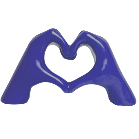 Mano Cuore blu in ceramica 21 cm