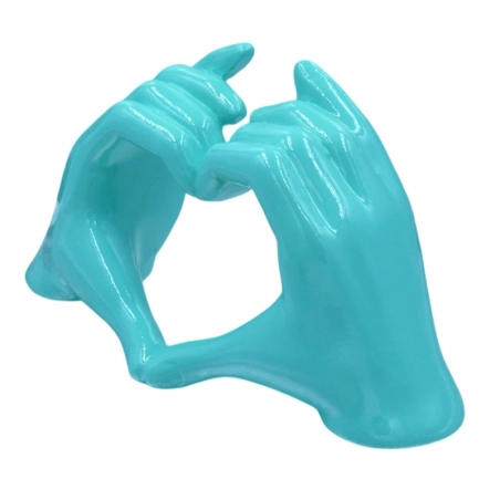 Mano cuore Portafortuna tiffany 14 cm | Corno portafortuna | Souvenir Napoli
