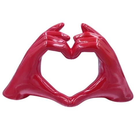 Mano Cuore rossa in ceramica 21 cm