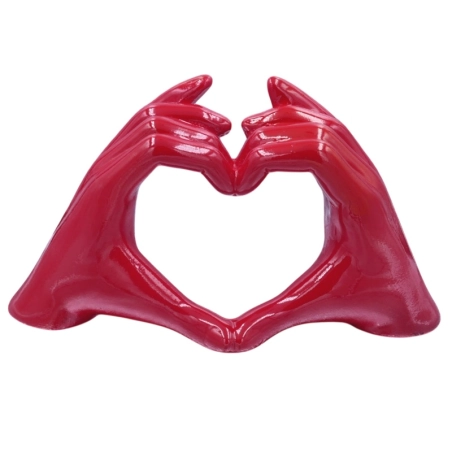 Mano Cuore rossa in ceramica 21 cm