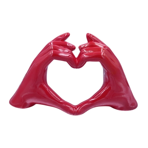 Mano Cuore rossa in ceramica 14 cm